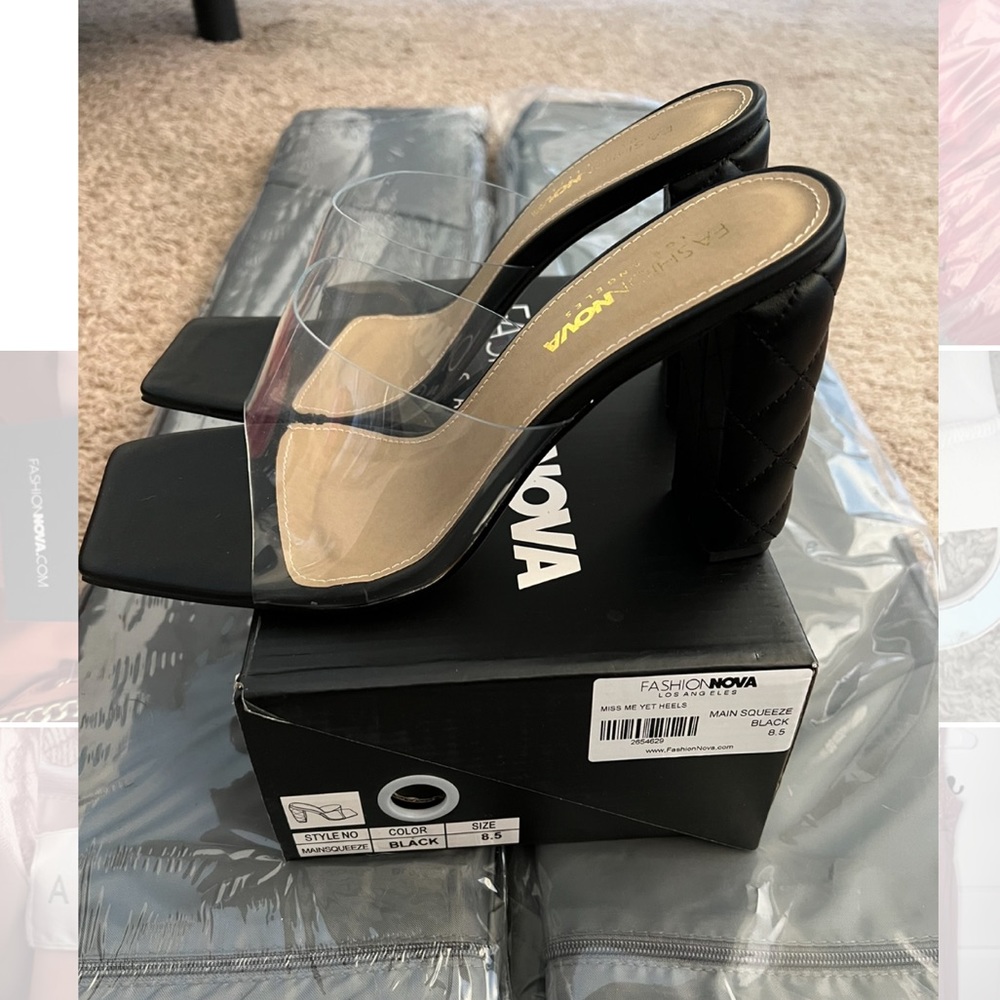 Fashion Nova heels, Color: black, Size: 8.5